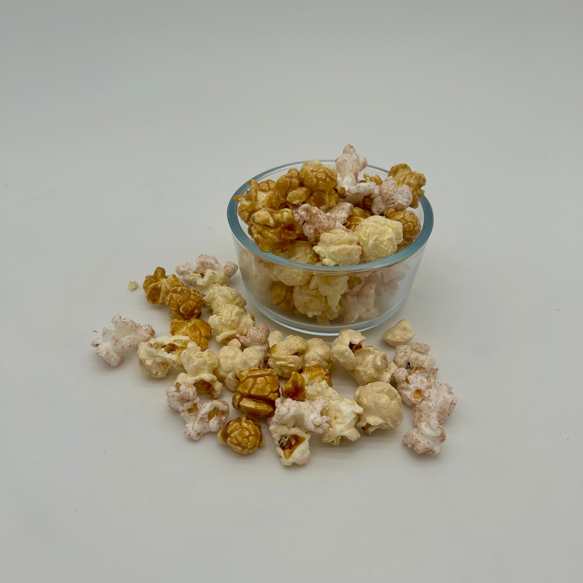 A combo of sweet vanilla, homemade caramel, and crunchy churro popcorn