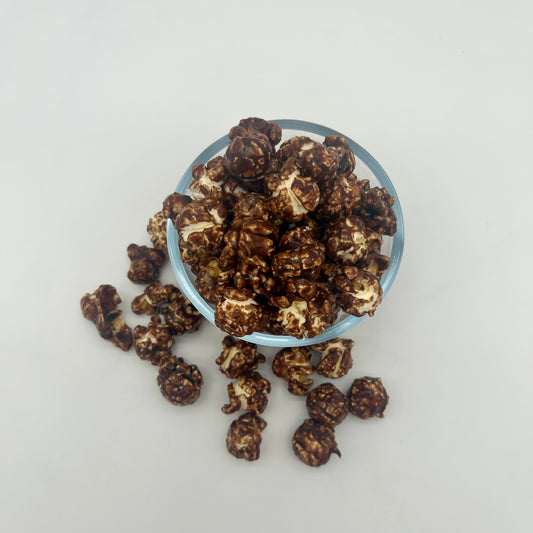 Smooth and buttery chocolate coated popcorn